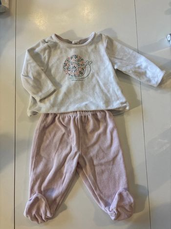 Pyjama velours Obaïbi 9 mois fille