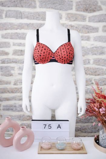 Soutien Gorge 1 ère lingerie Rumba Corail et noir Fille taille 75A 12 ans marque Petit Beguin 🦜
