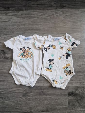 Lot de 2 bodies bébé manches courtes 3 mois