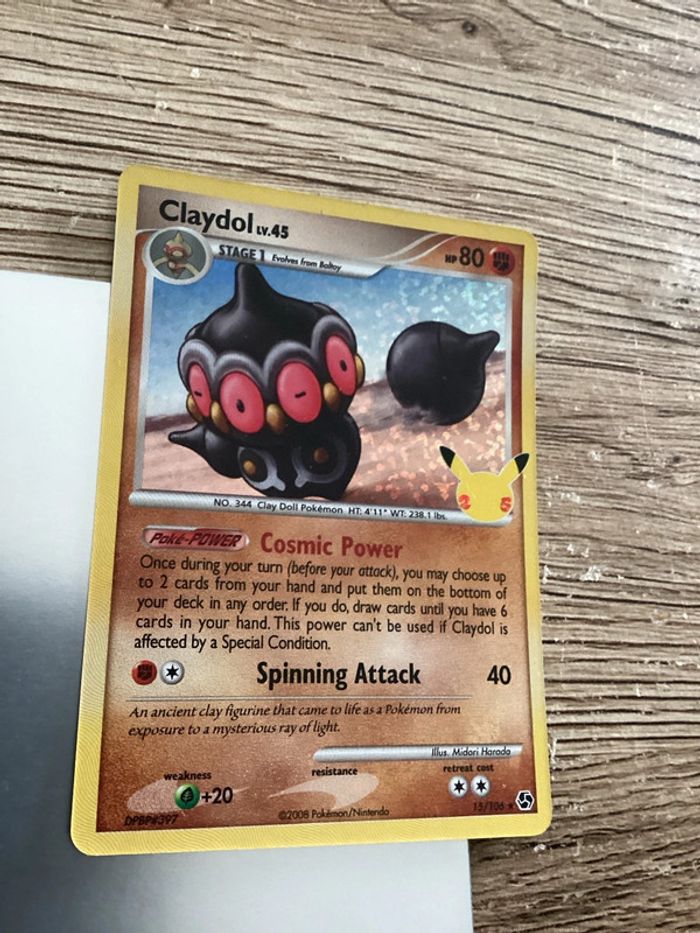 carte Pokémon 15/106 claydol célébration 25ans anglais ANG - photo numéro 2