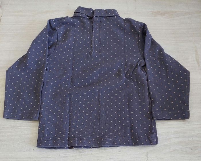 Sous pull à pois noir fille 18mois - photo numéro 2