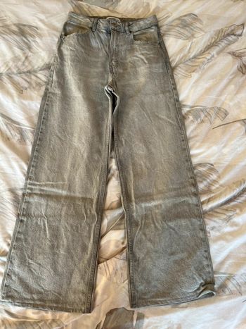 jean wide leg gris