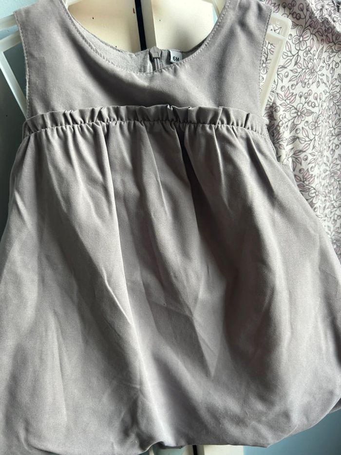 Ensemble tee shirt manches longues et robe mauve, 6 mois - photo numéro 7