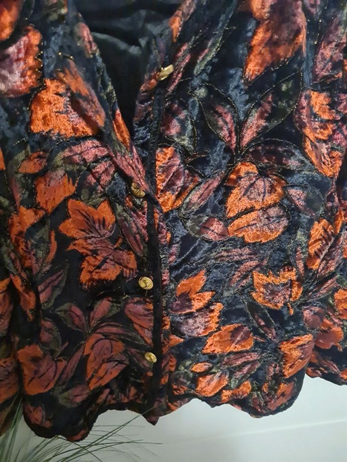 Veste vintage imprimée boutons dorés