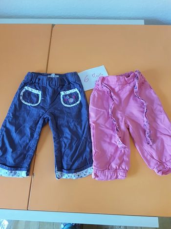 Lot 2 pantalons été fille 6mois