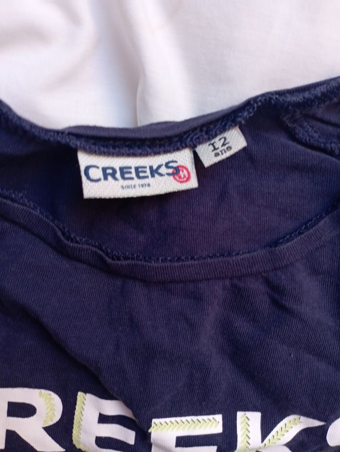 Tee shirt manches courtes marine 12 ans Creeks 3€ neuf - photo numéro 2