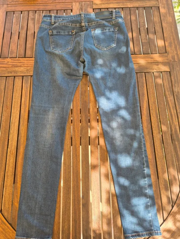 Jean troué Skinny Bleu T.42 - photo numéro 3