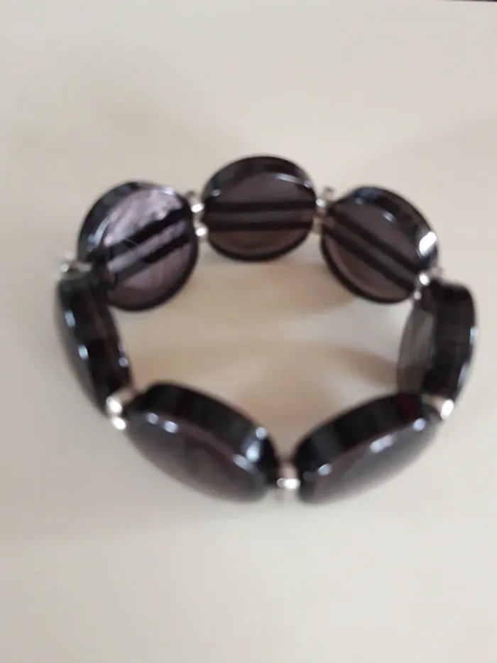 Bracelet élastique noir translucide