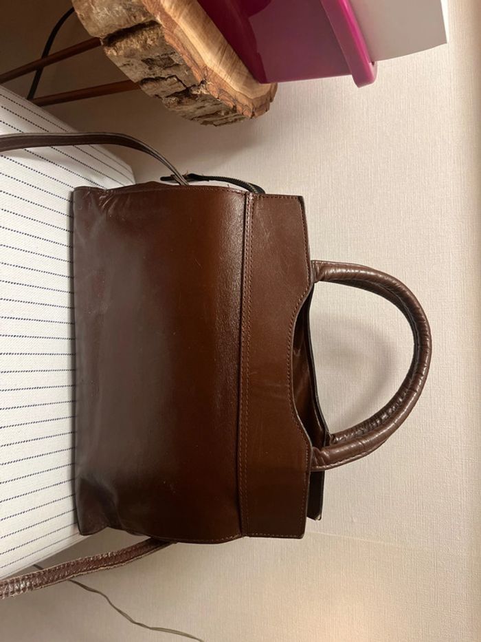 Sac à main à bandoulière Marron - photo numéro 5