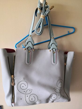 Sac bleu ciel et rose