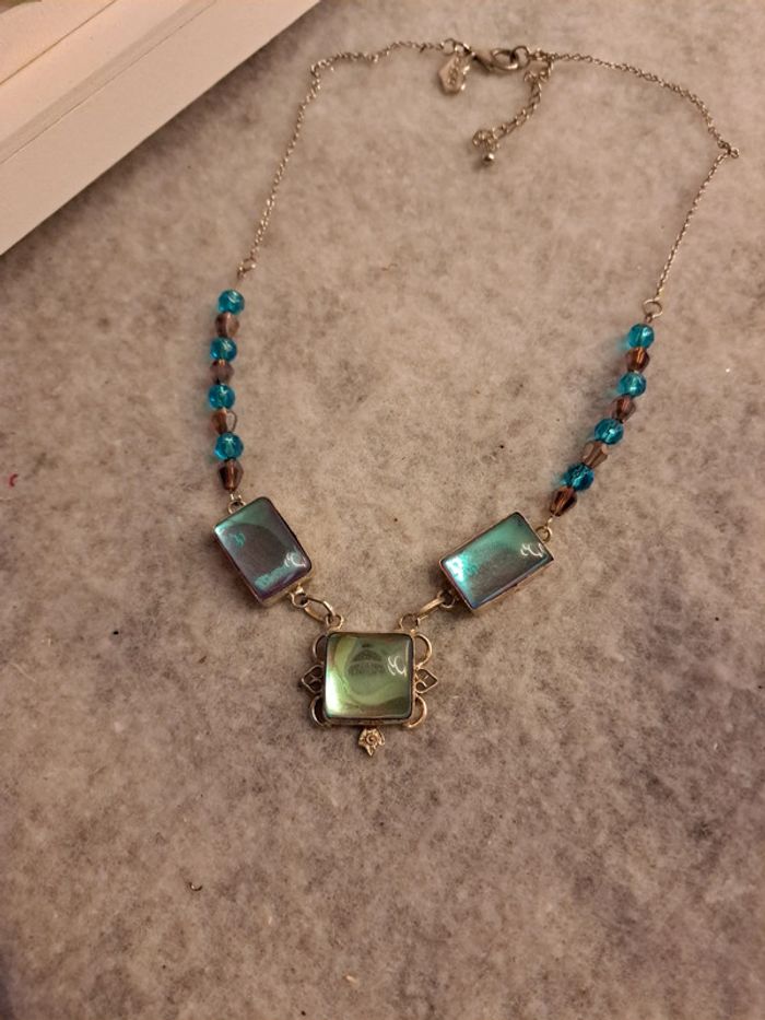 Collier strass bleu/vert - photo numéro 2