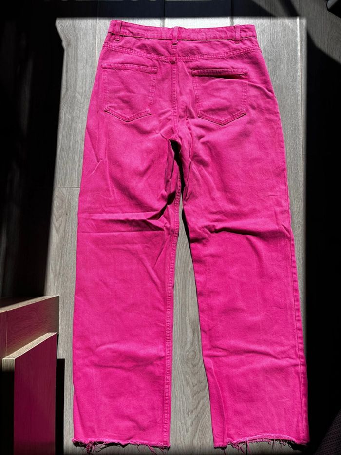 Pantalon jean wide leg / large rose - photo numéro 4