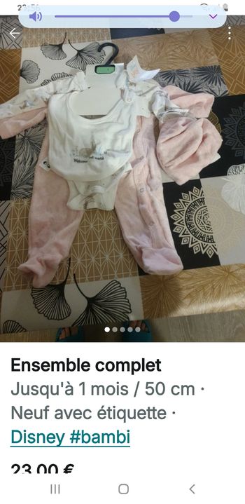 Pyjama disney complet naissance fille bambi