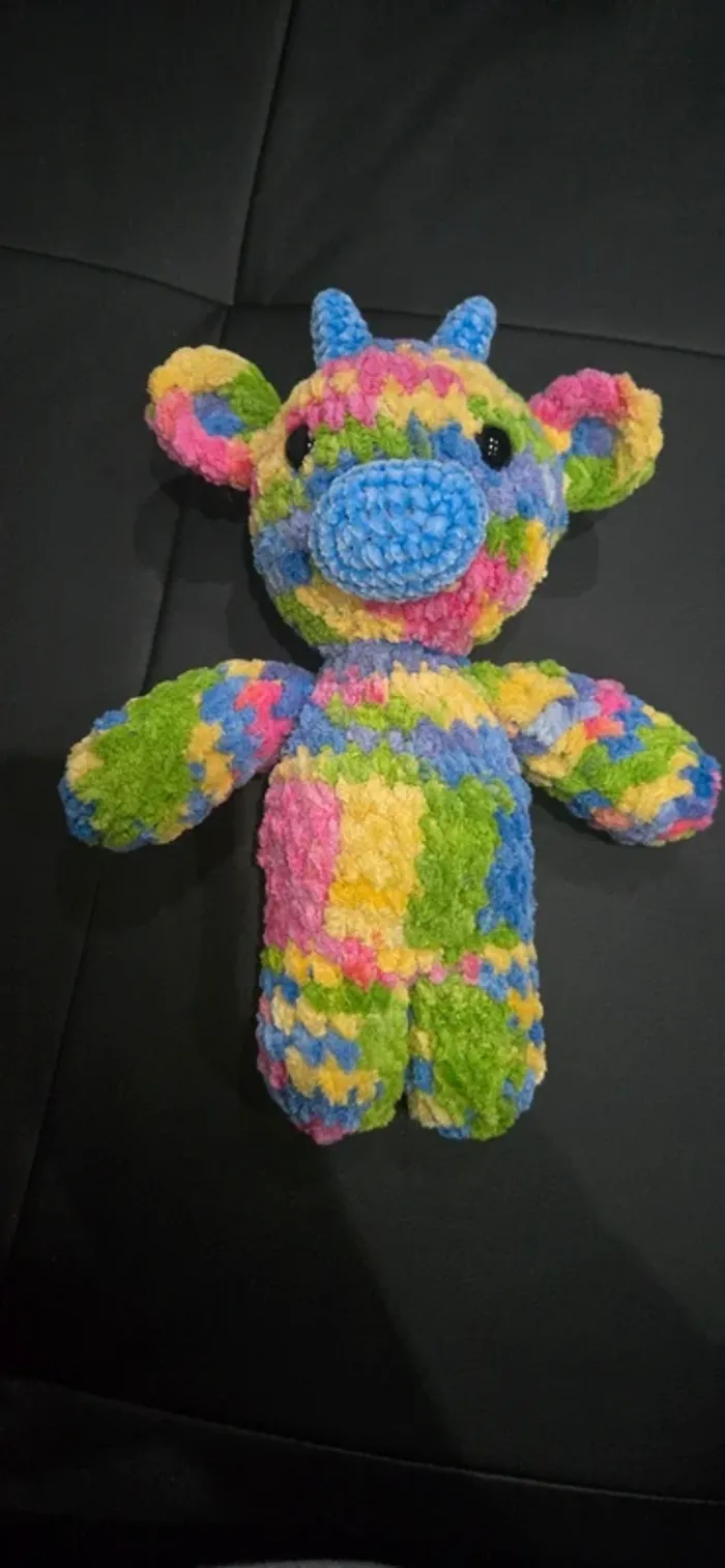 Peluche vache multicolore neuf