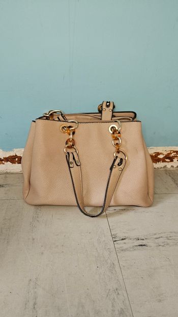 Sac a main beige chaînes 3 compartiments bon état global