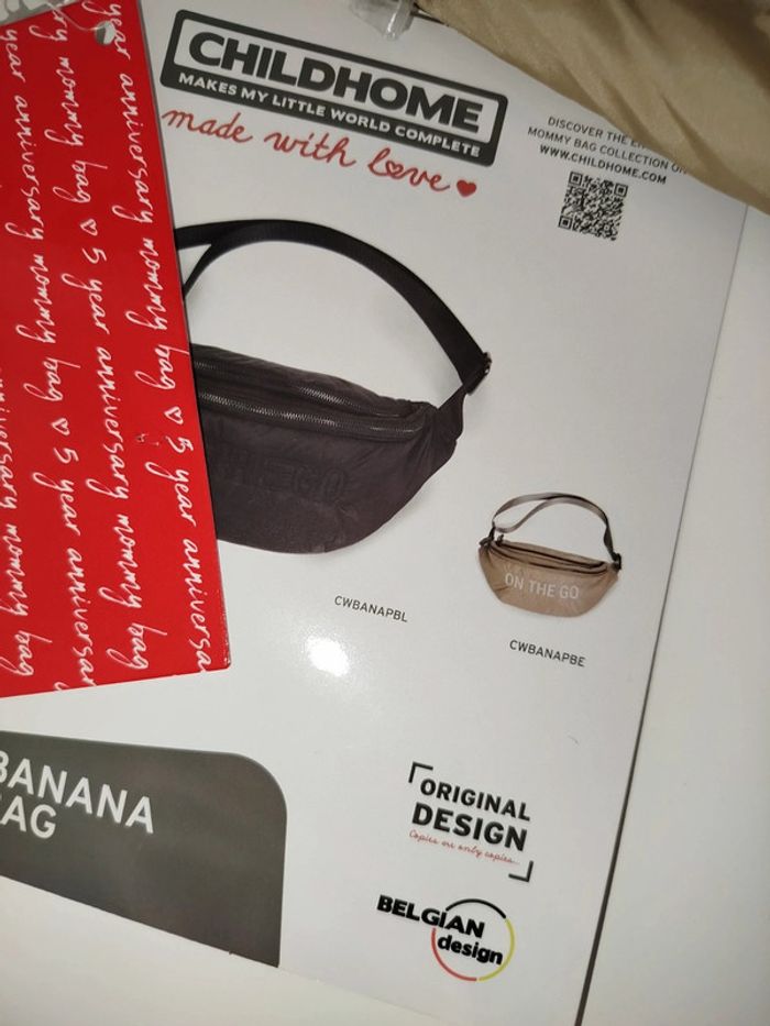 Sac Banane Childhome Banana bag matelassé beige brodé Neuf - photo numéro 4