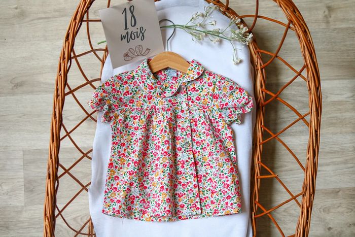 Blouse col Claudine Liberty rouge, Dadati, 18 mois - photo numéro 3