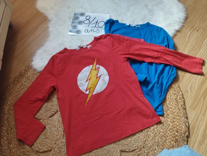 Lot t-shirts mixte 8/10ans flash superman h&m - photo numéro 5