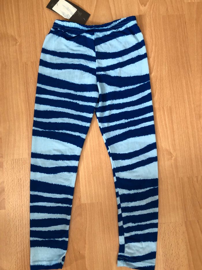 Beau legging fluide à rayures bleues T. 8 ans fille Neuf avec étiquette - photo numéro 2