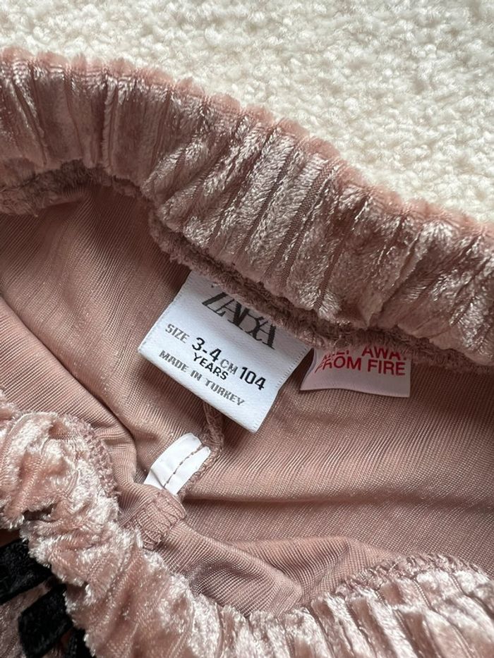 Ensemble Zara velours brillant vieux rose - photo numéro 3