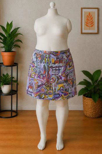 Jupe courte imprimée colorée - Taille 46