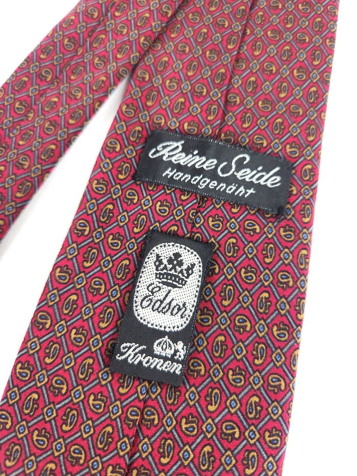 Cravate Edsor Kronen - 100% Soie à Motif Cachemire / Paisley - Vintage - photo numéro 6