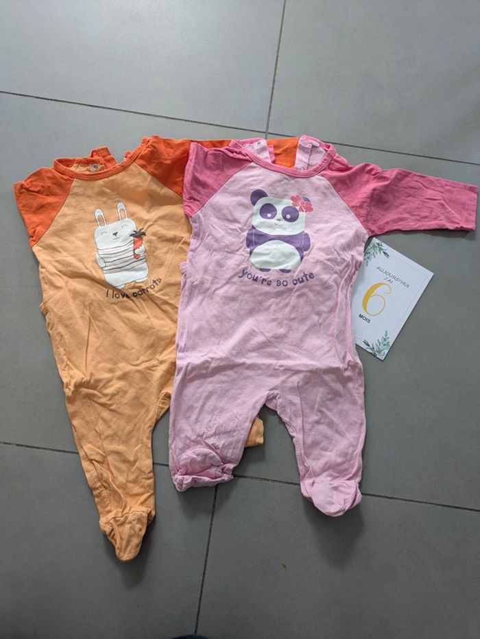 Lot 7 pyjamas cotons 6 mois - photo numéro 2