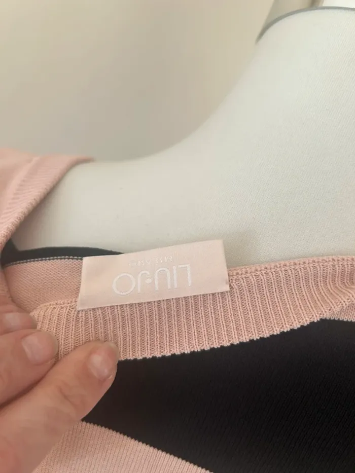 Lui Jo maille pull rayé rose et noir taille L/40 - photo numéro 6