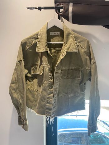 Veste en jean kaki