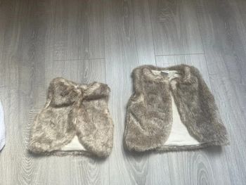 2 boléros fausse fourrure 3 et 9 mois bébé fille