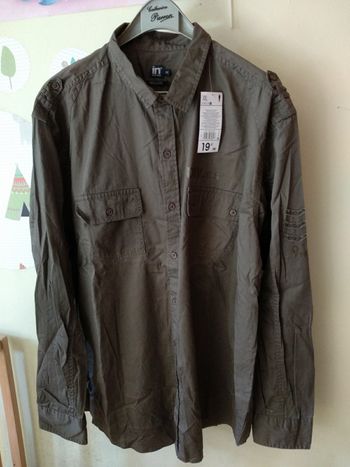 Chemise homme taille XXL neuve kaki