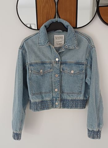 Veste en jeans bleu clair Pull&Bear