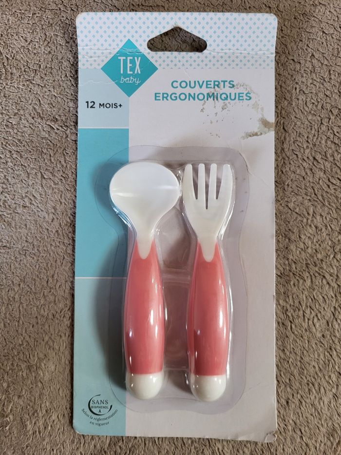 Lot de 2 couverts d'apprentissage ergonomique bébé