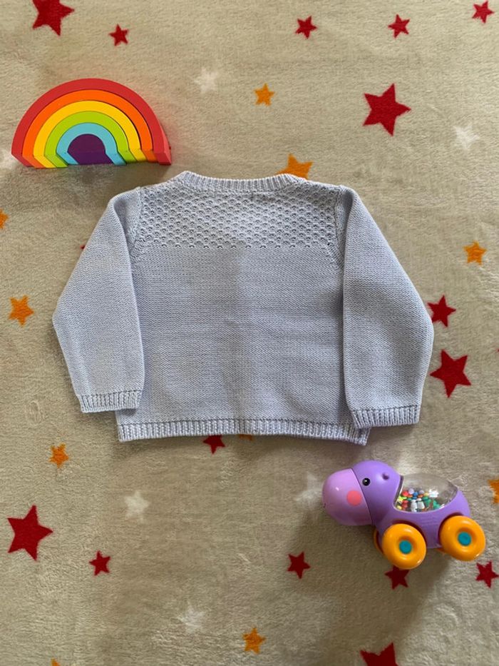 Cardigan Sergent Major Bleu Clair 6M - photo numéro 4