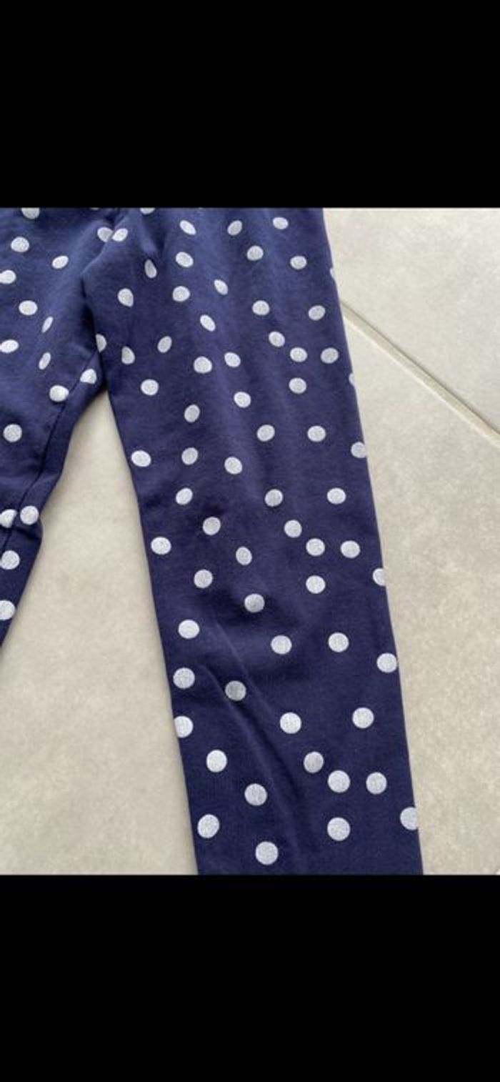Legging bleu à pois blanc fille 8 ans - photo numéro 5