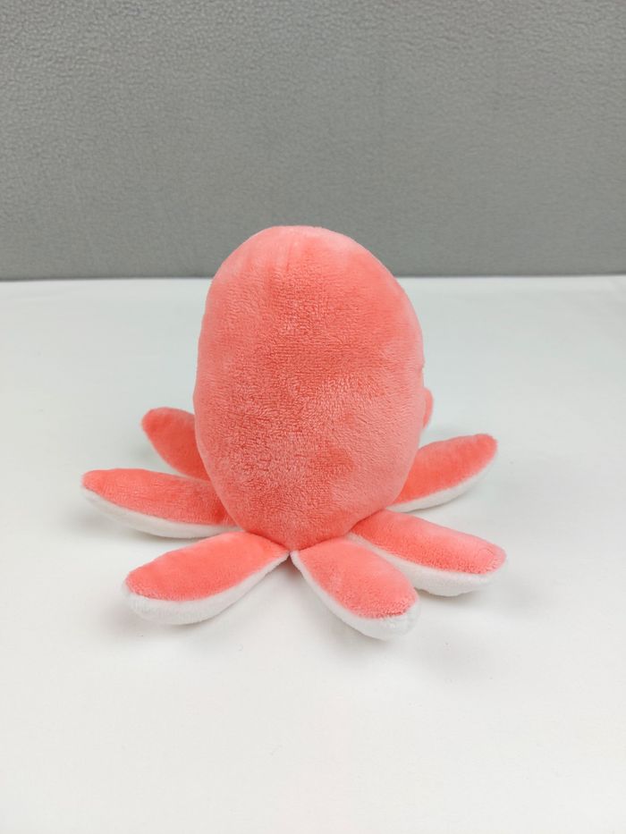 Doudou peluche pieuvre poulpe rose blanc DODIE 19 cm - photo numéro 2