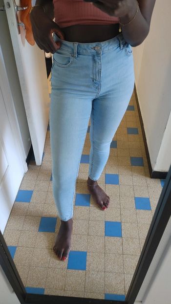 Jean slim bleu clair vintage old school