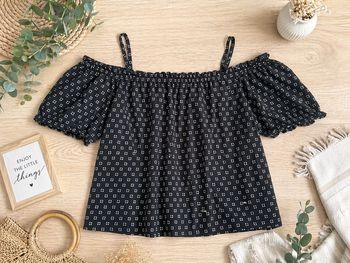 Haut épaules nues H&M – Taille S – 100% coton