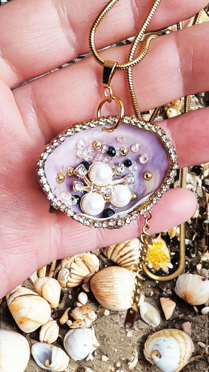 Collier été, bijoux artisanaux Marine coquillage naturel - photo numéro 4