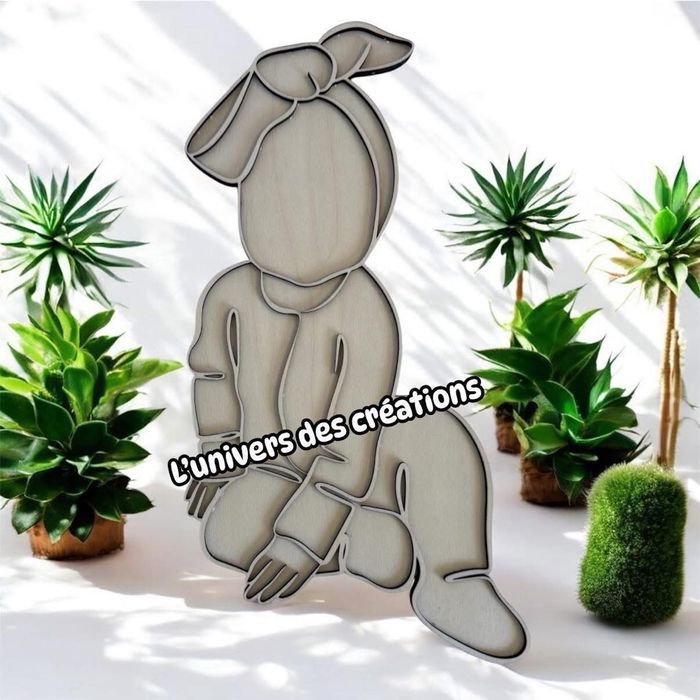 Silhouette bébé en bois - photo numéro 3