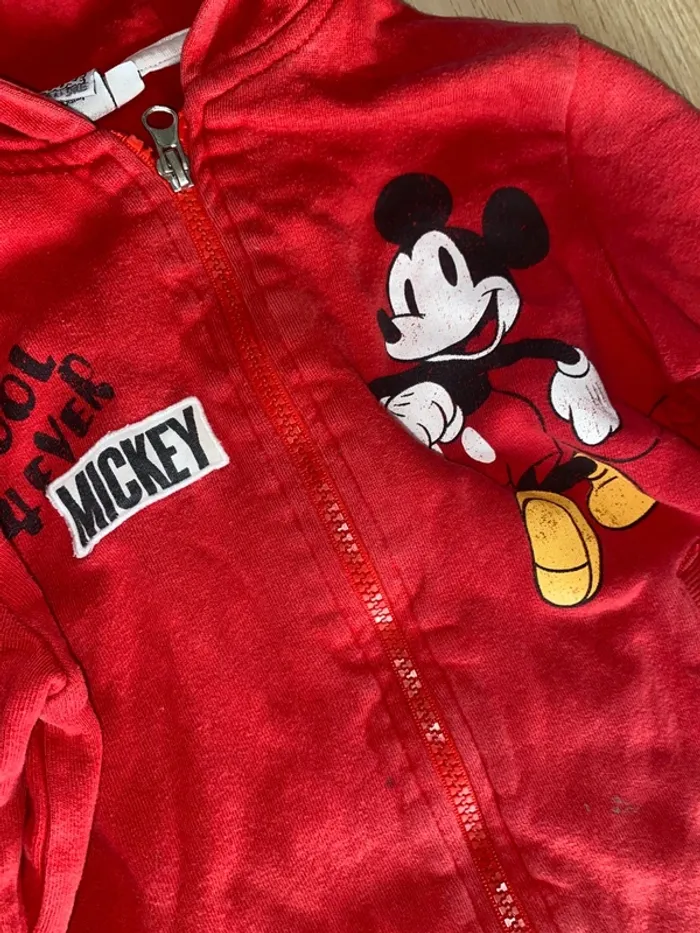Gilet sweat capuche zippé Mickey mouse Disney garçon mixte 5 ans - photo numéro 2