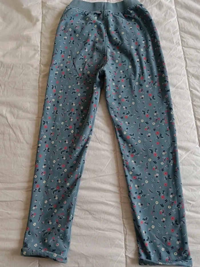 Bas de jogging fleuri bleu TAO 9 ans - photo numéro 2