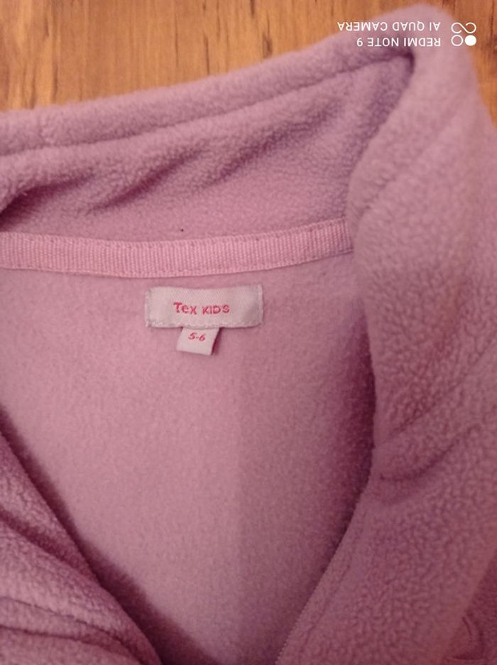 Pull polaire zippé fille, Tex 5-6 ans, NEUF - photo numéro 2