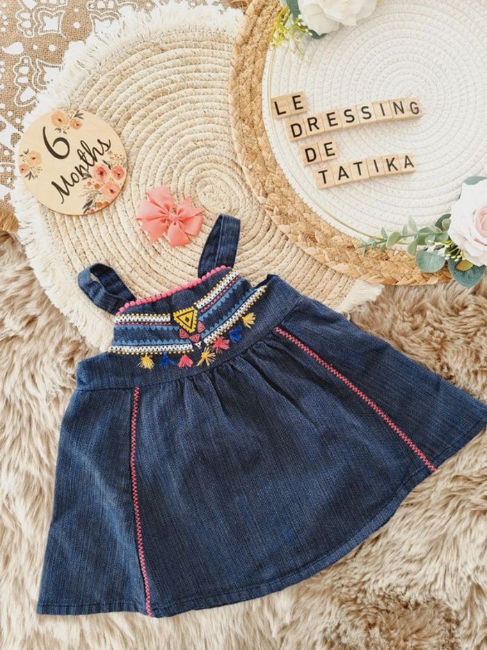 Robe broderie pince cheveux 6mois bébé fille