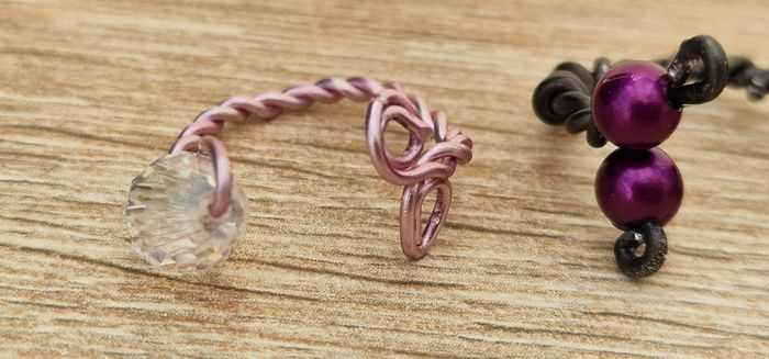 Lot De 3 Bagues Réglables En Métal Rose Gris Perles Cristal - photo numéro 7