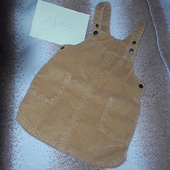 Robe salopette combinaison moutarde bébé fille 18 mois