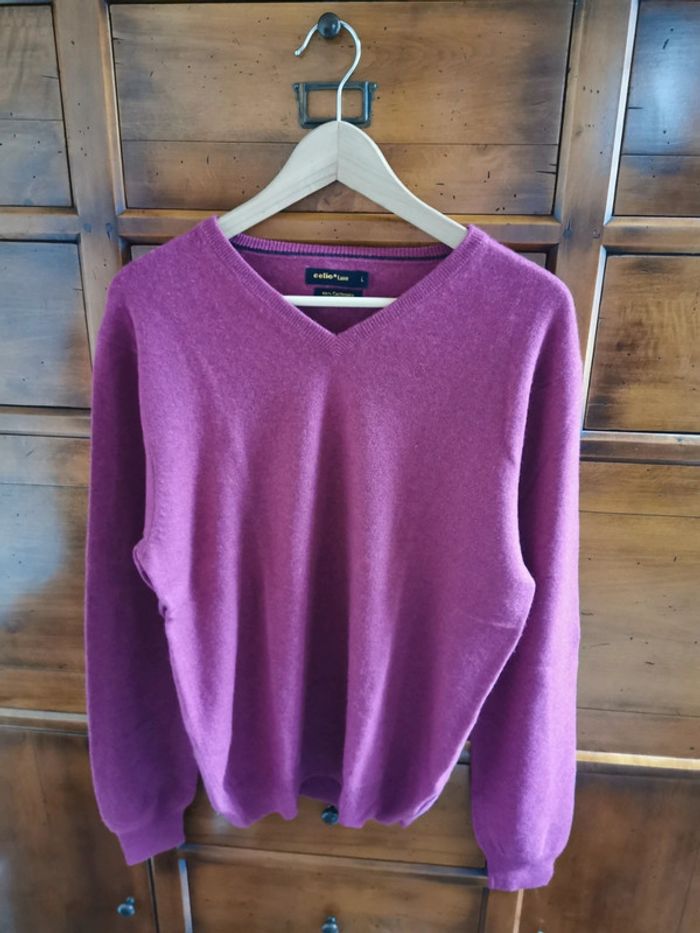 Pull cachemire framboise