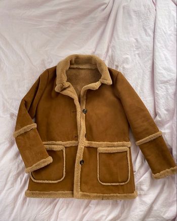 Manteau à fourrure marron 