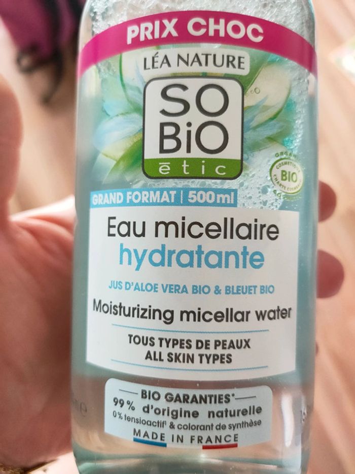 Eau micellaire hydratante so bio Etic 500ml - photo numéro 2