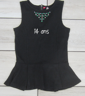 Tunique noire 14 ans